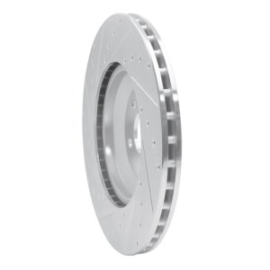 Mercedes-Benz E43 AMG Brake Rotor (1) - Rear Right - R1 Concepts - Drilled & Slotted - Silver - `17-`23